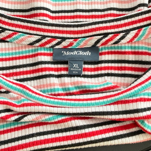 ModCloth Striped Short Sleeve Shirt XL - Picture 5 of 6